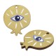 Wooden Pendant Pomegranate with Evil Eye 26x29mm
