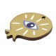 Wooden Pendant Pomegranate with Evil Eye 26x29mm