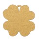 Wooden Pendant Four Leaf Clover with Evil Eye 28mm