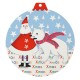 Ciondolo Rotondo in Legno con Babbo Natale e Orso 80 mm