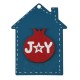 Colgante de Madera con Forma de Casa «Joy» con Granada y Estrella 49 x 64 mmφ