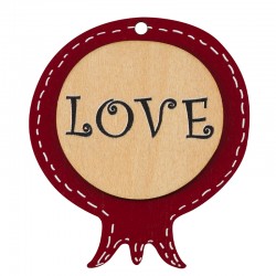Colgante de Madera con Granada «Love» 57 x 64 mm