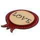 Ξύλινο Μοτίφ Ρόδι “LOVE” 57x64mm
