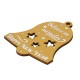Pendentif en bois en Forme de Cloche « Happy NEW YEAR » avec Étoiles 63 x 77 mm