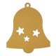 Ciondolo in Legno a Forma di Campana Happy New Year con Stelle 63X77 mm