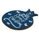 Ciondolo in Legno con Melograno Merry Christmas e Stella 61X71 mm