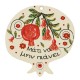 Wooden Pendant Pomegranate with Flowers & Evil Eye 70mm