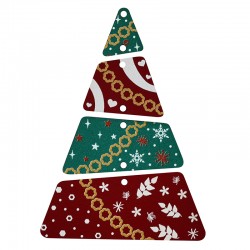 Pendentif en bois en Forme D'Arbre de Noël 54 x 74 mm (4 Pièces/Set)