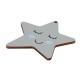 Wooden Pendant Star with Smile 71mm