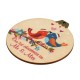 Ciondolo in Legno a Forma di Palla 1° Natale Mr & Mrs con Uccellini 76 mm