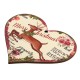 Ciondolo in Legno a Forma di Cuore Merry Christmas con Cervo 80X71 mm