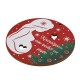 Pendentif rond en bois « Χριστούγεννα » avec Femme Enceinte 80 mm