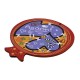 Wooden Pendant Pomegranate “Αγάπη” with Heart & Star 98x112mm