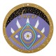 Pendentif rond en bois « Τύχη » avec œil Maléfique 114 mm