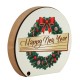 Decorazione Rotonda in Legno Happy New Year 145X132 mm