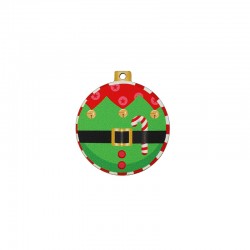 Pendentif rond en bois avec elfe 50 mm