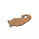 Pendentif en bois nain avec Sapin de Noël et gui 51 x 90 mm
