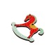 Wooden Pendant Carousel Horse with Stars 60x55mm