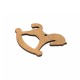 Wooden Pendant Carousel Horse with Stars 60x55mm