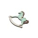 Wooden Pendant Carousel Horse with Stars & Mistletoe 60x55mm