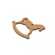 Wooden Pendant Carousel Horse with Stars & Mistletoe 60x55mm