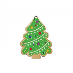 Pendentif en bois en Forme D'Arbre de Noël avec Étoiles 49 x 65 mm