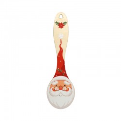 Louche en bois avec Père Noël et gui 67 x 232 mm