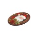 Colgante Ovalado de Madera con Papá Noel, Estrellas y Muérdago 63 x 85 mm