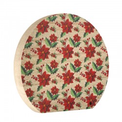 Décoration en bois en Forme D'Hémicycle avec Fleurs 145 x 132 mm