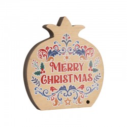 Decoración de Madera Granada «Feliz Navidad» 133 x 124 mm