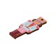 Ciondolo Natalizio in Legno con Pupazzo di Neve Rosa 12X35 mm