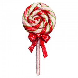 Pendentif en bois Bonbon 31 x 67 mm