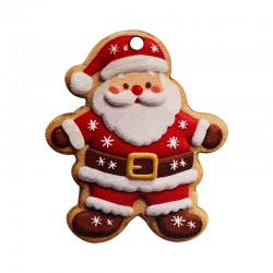 Pendentif en bois Père Noël 42 x 49 mm