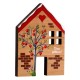 Décoration en bois Maison avec cœur 71 x 100 mm
