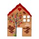 Décoration en bois Maison avec cœur 71 x 100 mm