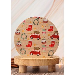 Décoration en bois avec Décorations de Noël 150 x 132 mm