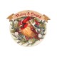 Colgante Redondo de Madera con Pájaro «Merry & Bright» 82 x 68 mm