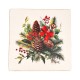 Sous-Verre de Noël en bois avec Bouquet 80 mm