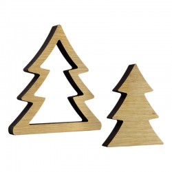 Décoration de Noël en bois « Sapin de Noël » 128 x 140 mm (2 Pièces/Lot)