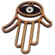 Wooden and Plexi Acrylic Pendant Hamsa Hand (Fatima) with Eye 58x69mm