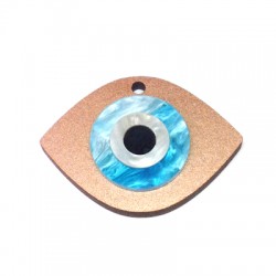 Pendentif œil porte-bonheur en Plexiacrylique 45x35mm