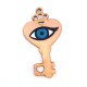 Enameled Wooden and Plexi Acrylic Pendant Key Eye 71x40mm