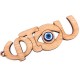 Wooden and Plexi Acrylic Charm Eye 'ΦΤΟΥ' 14mm