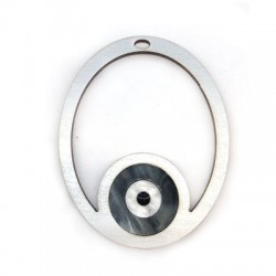 Ξύλινο Μοτίφ Οβάλ με Μάτι 79x63mm