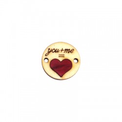 Conector de Madera y Metacrilato Corazón "you+me" 20mm