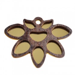 Colgante de Madera y Plexiacrílico Flor 45x34mm