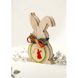 Colgante de Madera Huevo de Pascua Liebre Acrílica de Plexiglás 60 x 46 mm