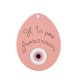 Wooden & Plexi Acrylic Pendant Egg with Evil Eye 60x46mm