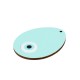 Wooden & Plexi Acrylic Pendant Egg with Evil Eye 60x46mm