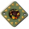 Vert huile/Marron perle